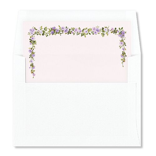 Watercolor Floral Crest Envelope Liners Lilac Standard