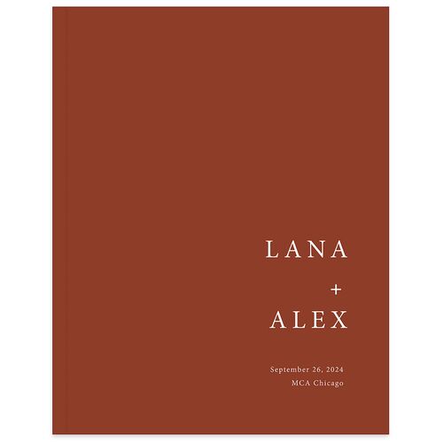 Natural Palette Wedding Guest Book Rust