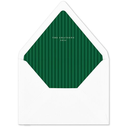 Classic Holiday Stripes Euro Envelope Liners Jewel Green Luxe