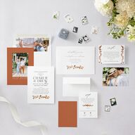 Simple Vine Wedding Invitations Terracotta Signature Blank No Standard