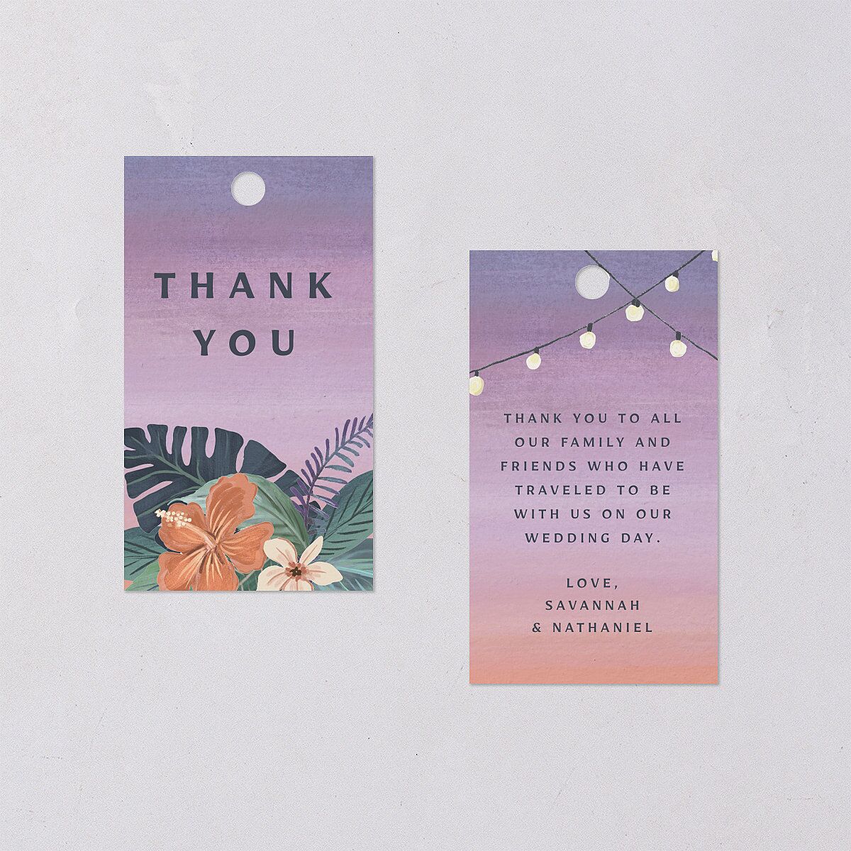 Vintage Island Favor Gift Tags Rose Gold Signature