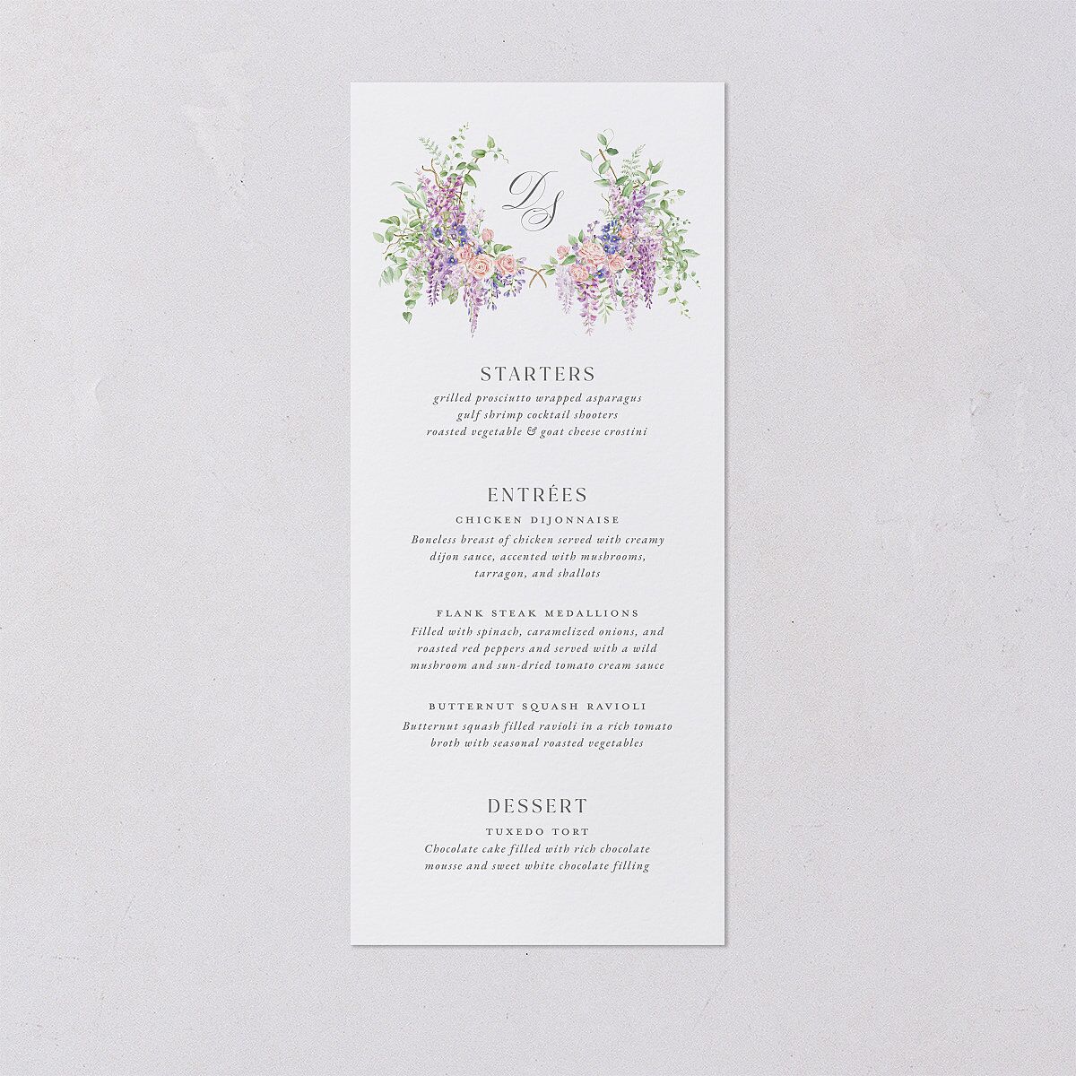 Formal Wisteria Garden Crest Menus by Bridgerton — view 1
