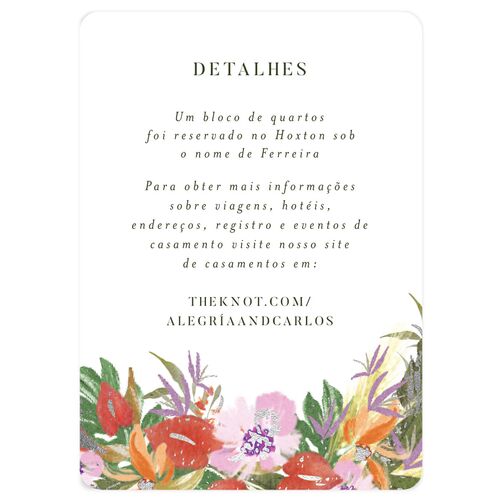 Flores Tropicais Wedding Event Detail Cards Silver Orchid Signature Rounded