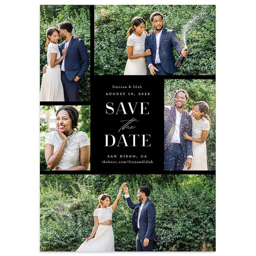 Portrait Gallery Save the Date Cards Licorice Signature smooth Blank No Standard