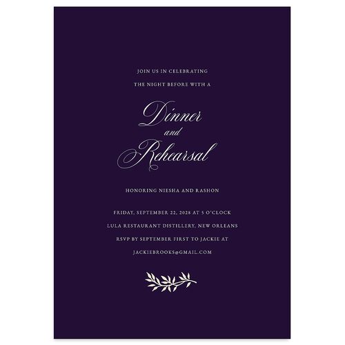 Formal Crest Rehearsal Dinner Invitations Regency Signature Blank Standard