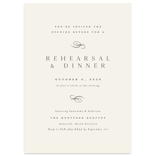 Flourishing Love Rehearsal Dinner Invitations Sepia Signature Blank Standard
