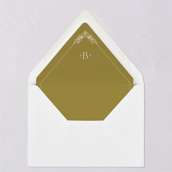 Black Tie Crest Engagement Party Euro Envelope Liners Pure White Luxe
