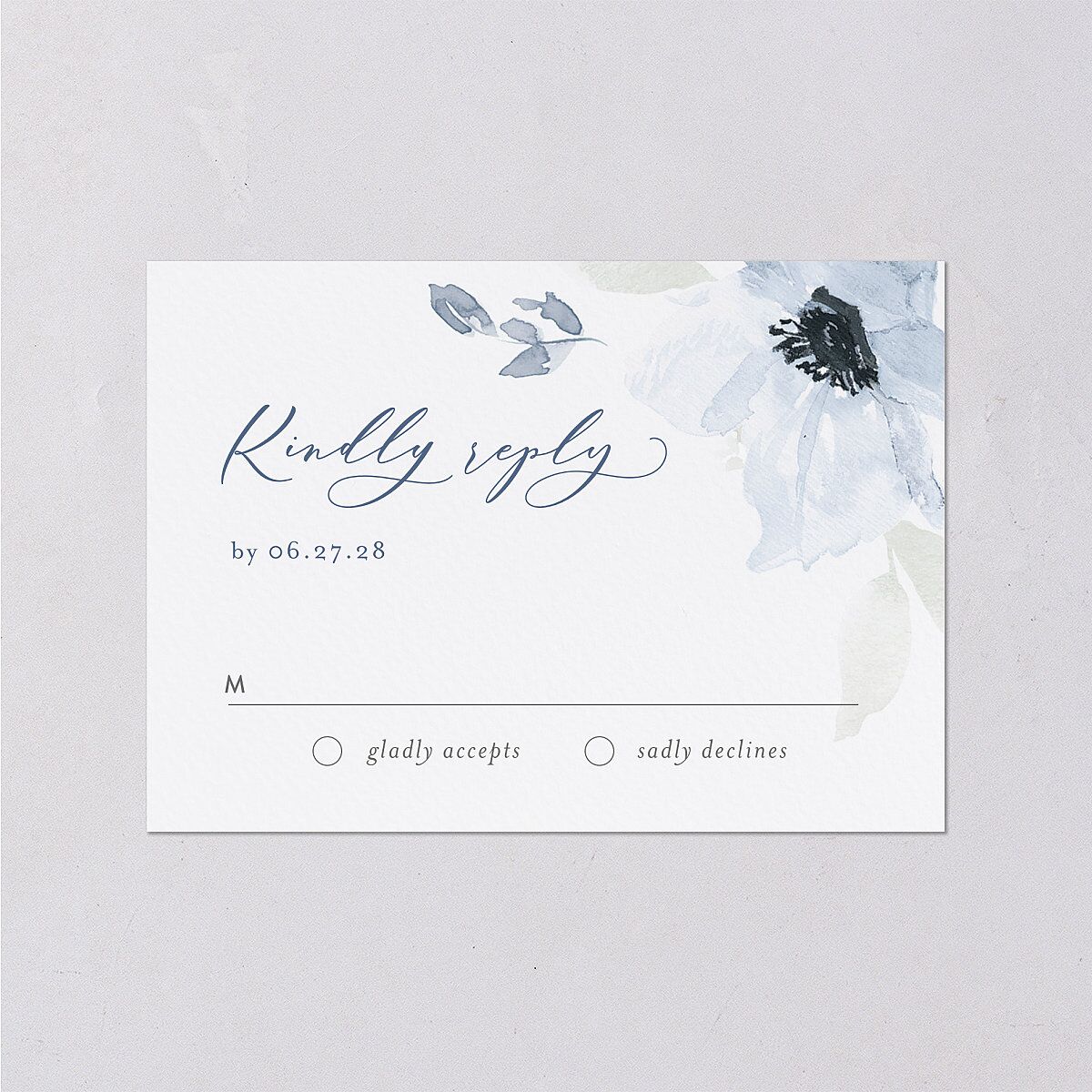 Shades of Blue Wedding Response Cards Ocean Signature Standard