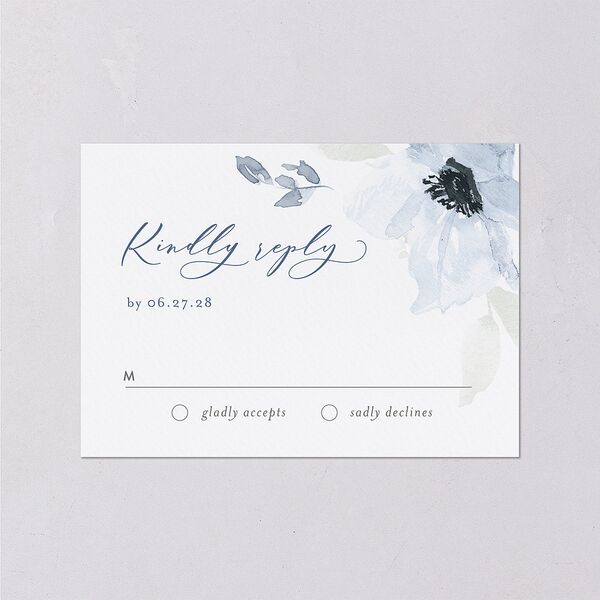 Shades of Blue Wedding Response Cards Ocean Signature Standard
