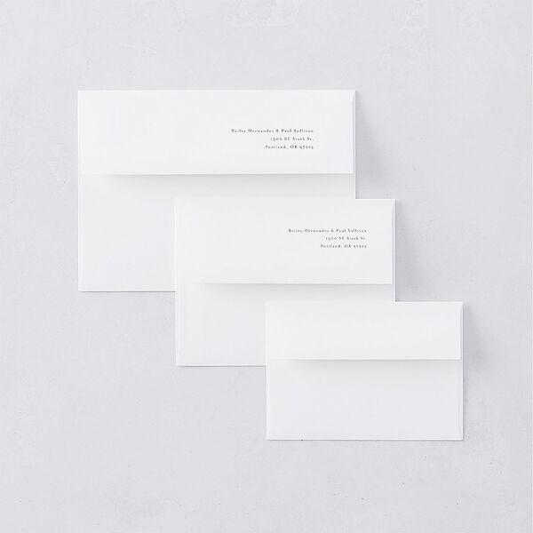 Eternal Love Wedding Invitation Envelopes White Standard Cruise Both Recipient and Return Addresses Signature