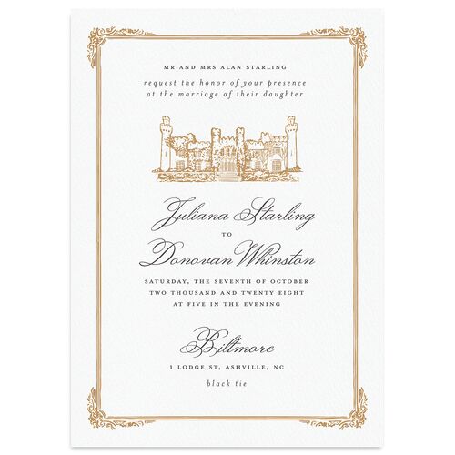 Medieval Castle Wedding Invitations Almond Signature Blank No Standard