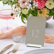 Boho Texture Table Numbers Gold Deep Olive Signature