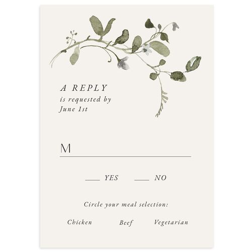 Curved Garland Wedding Response Cards Charcoal Signature Standard