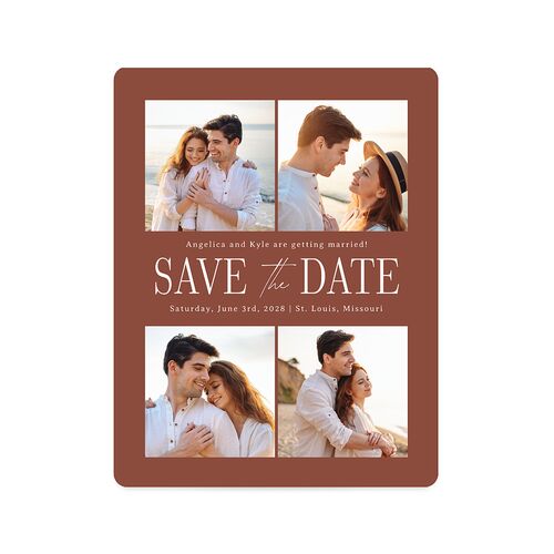 Classically Gilded Save The Date Magnets Rust Magnet Paper