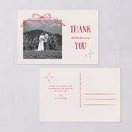 Tied With A Bow Gift Gallery Thank You Postcards Scarlet