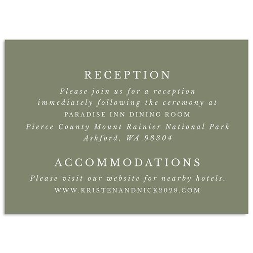 Eucalyptus Frame Wedding Enclosure Cards Pure White Signature Standard