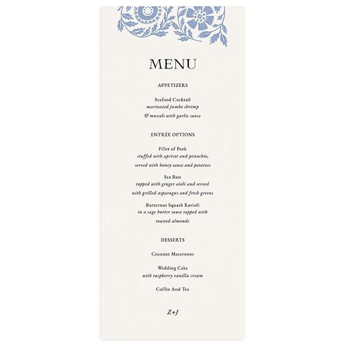 Block Print Menus Slate Signature