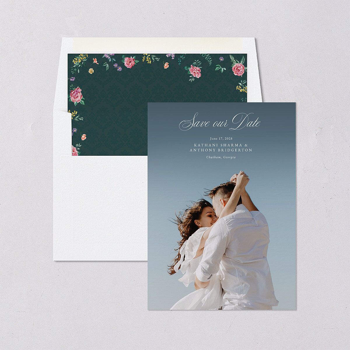 Glamorous Regency Garden Save the Date Cards by Bridgerton — view 4