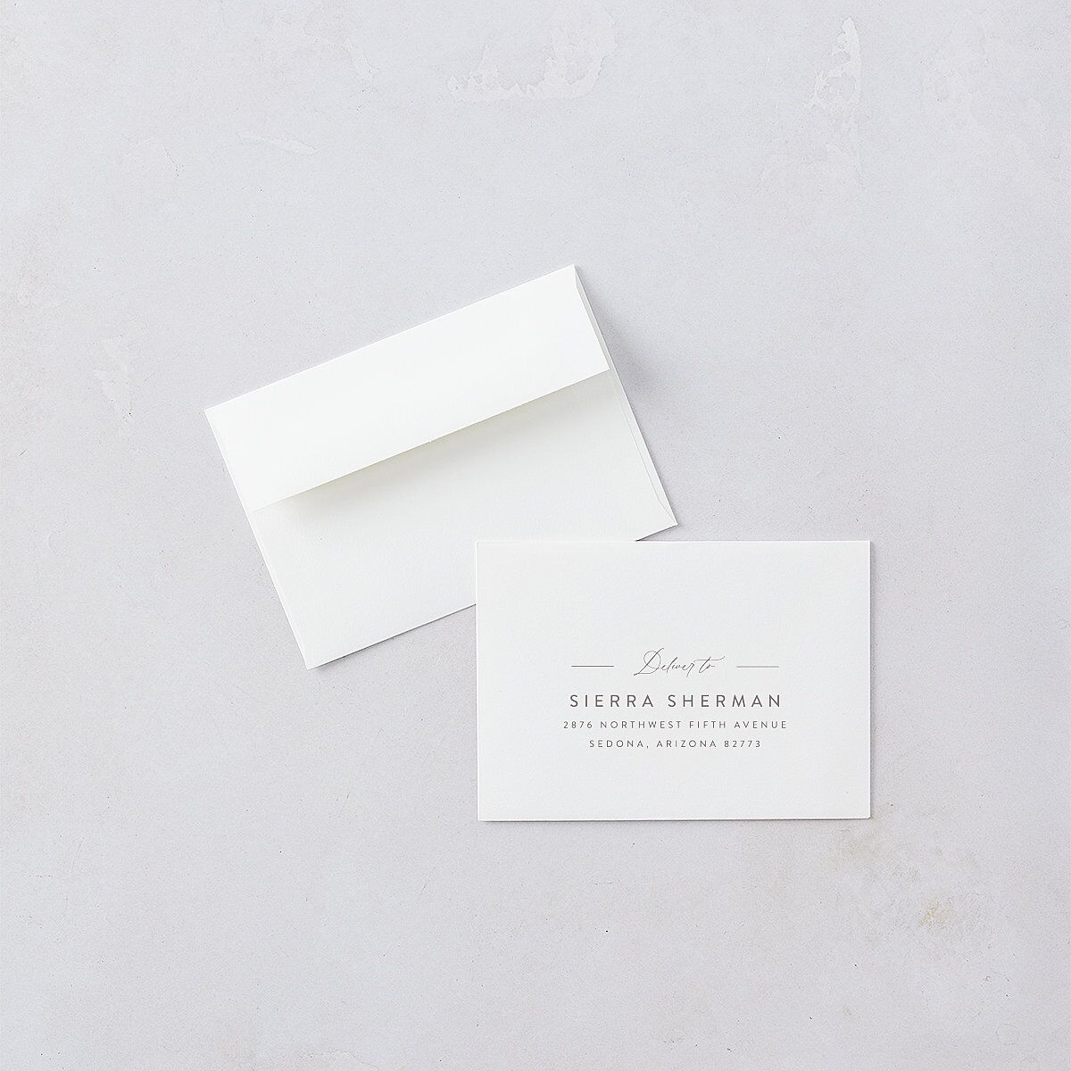 Painted Desert Wedding Response Card Standard Envelopes White Dusty Rose Return Address Signature Standard