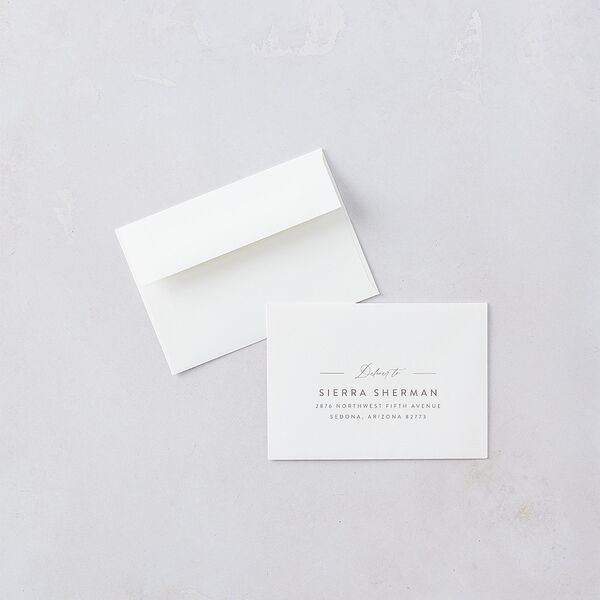 Painted Desert Wedding Response Card Standard Envelopes White Dusty Rose Return Address Signature Standard