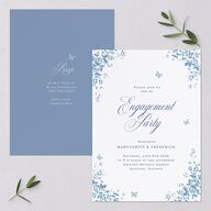 Elegant Rose Crest Engagement Party Invitations Sapphire Signature Blank Standard