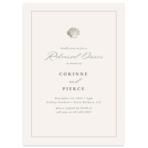 Minimal Icon Rehearsal Dinner Invitations Sepia Signature Blank Standard