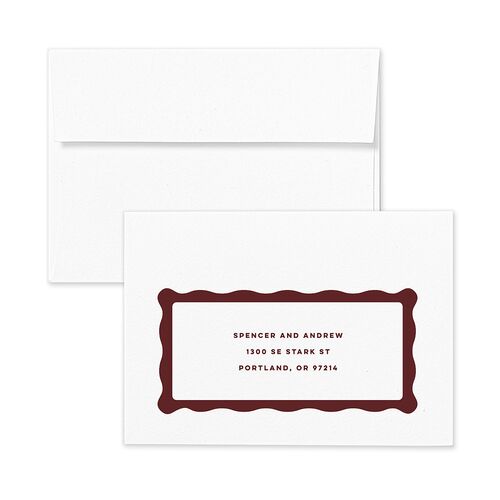 Adventure Icon Response Card Envelopes White Merlot Return Address Signature Standard