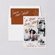 Mood Board Save the Date Cards Linen Signature smooth Blank No