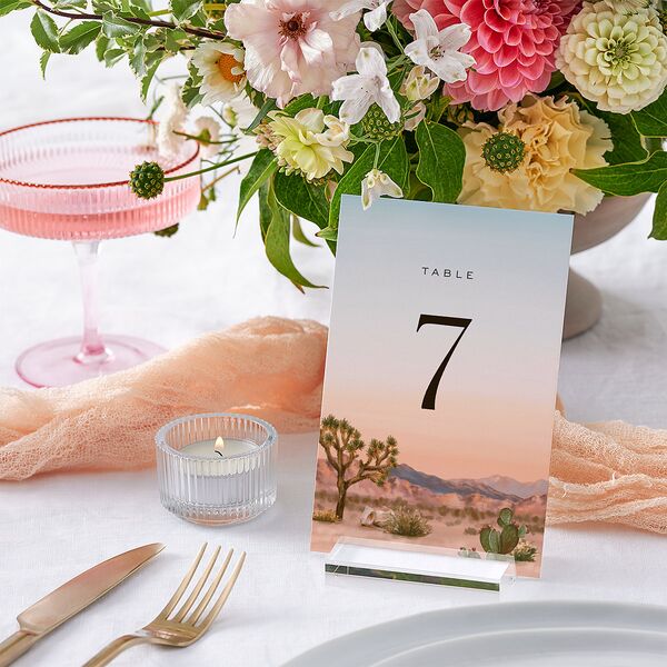 Desert Cactus Table Numbers Peach Fuzz Signature