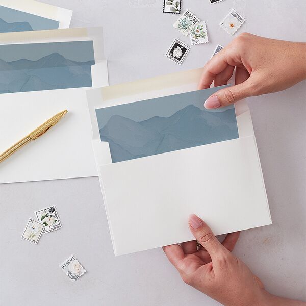 Mountain Wildflowers Envelope Liners Standard Dusty Blue Liner