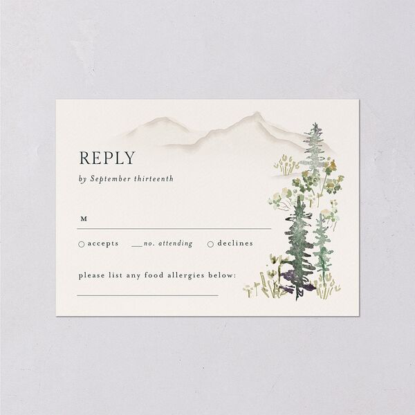 Elegant Mountain Border Wedding Response Cards Meadow Signature Standard