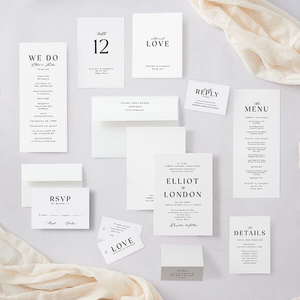 Timeless Typography Wedding Response Cards Pure White Signature Standard