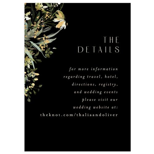 Gilded Greenery Wedding Event Detail Cards Gold Licorice Signature Standard