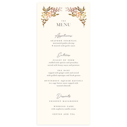 Greenery Altar Menus Driftwood Signature