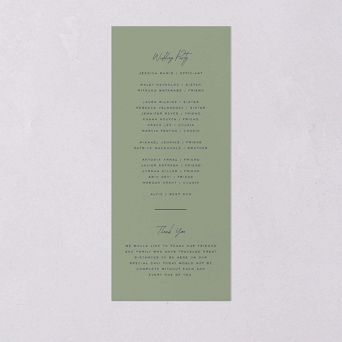Love Is Patient Wedding Programs Thyme Signature