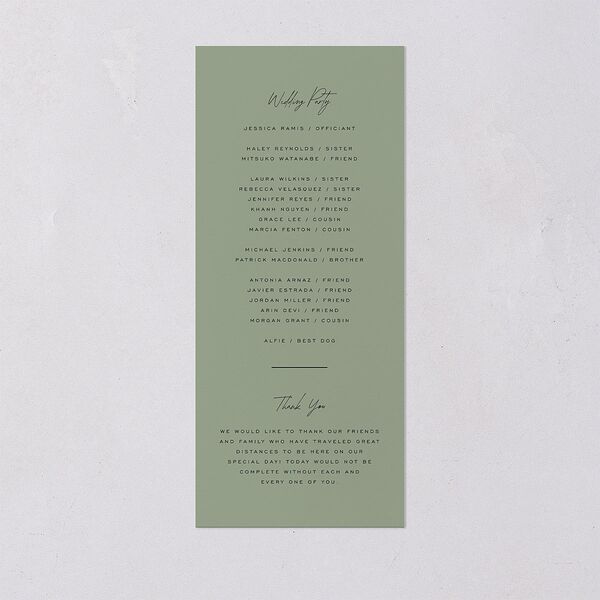Love Is Patient Wedding Programs Thyme Signature