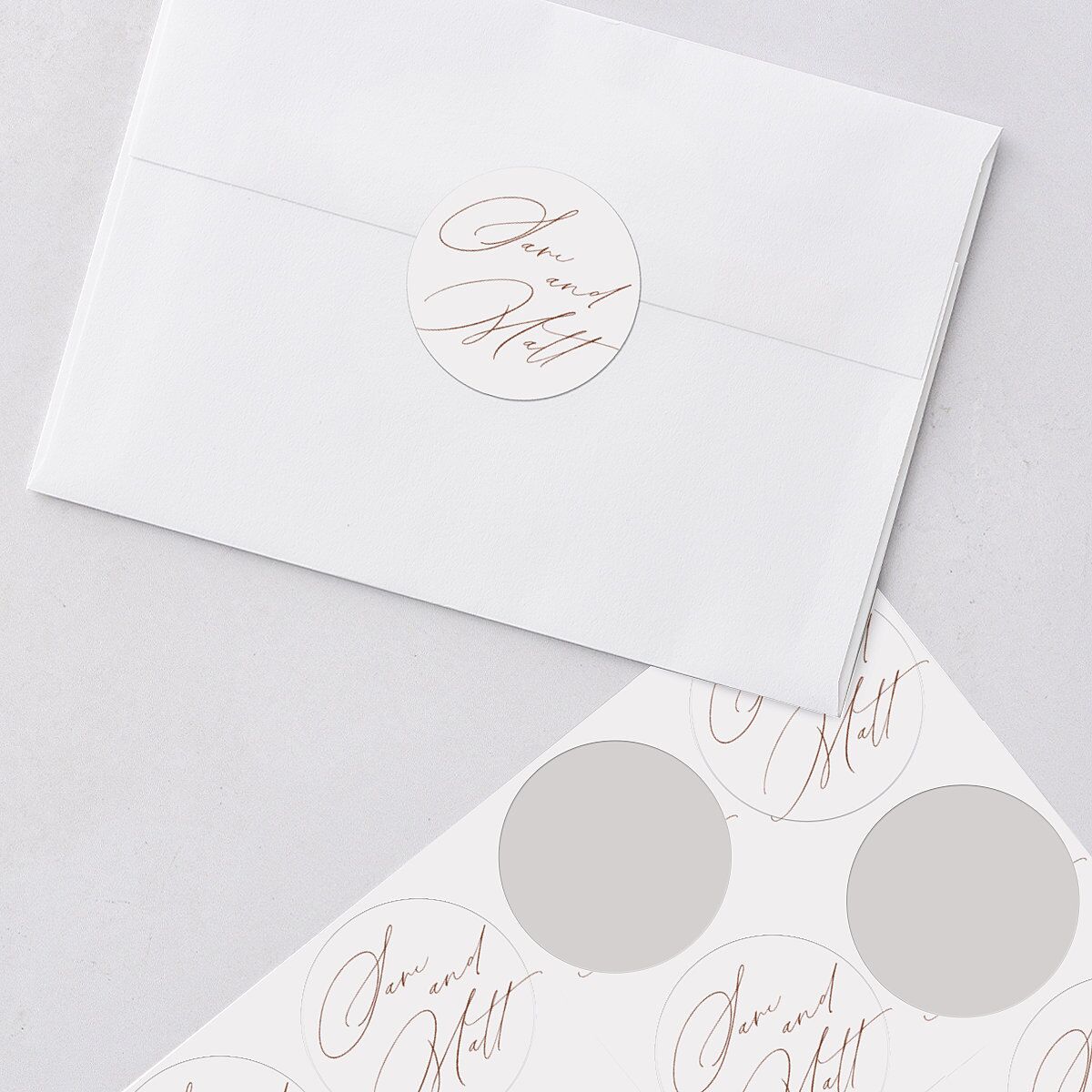 Rustic Branches Wedding Stickers Terracotta Circle