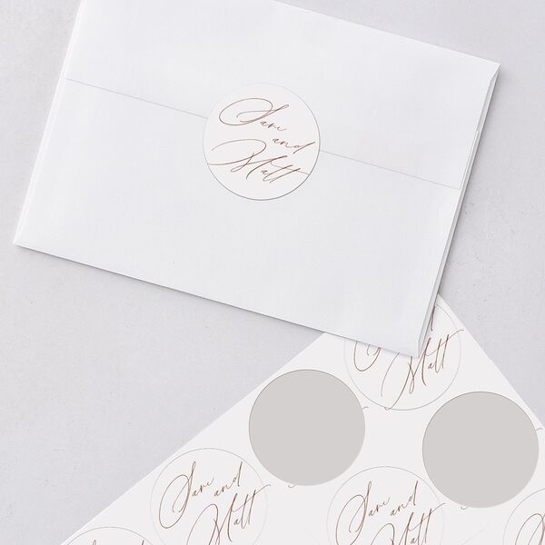 Rustic Branches Wedding Stickers Terracotta Circle