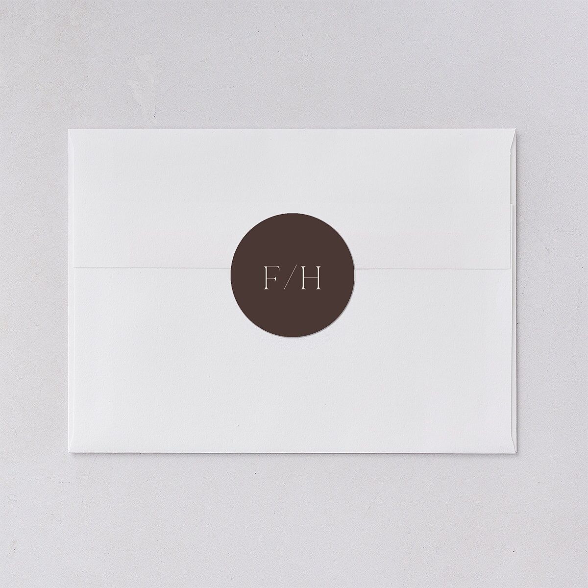 Minimalist Accent Leaf Wedding Stickers Linen Circle