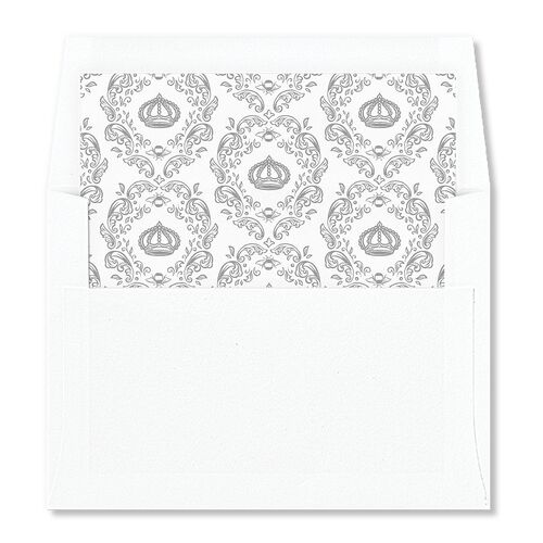 Glamorous Crown Monogram Crest Envelope Liners Pure White Standard