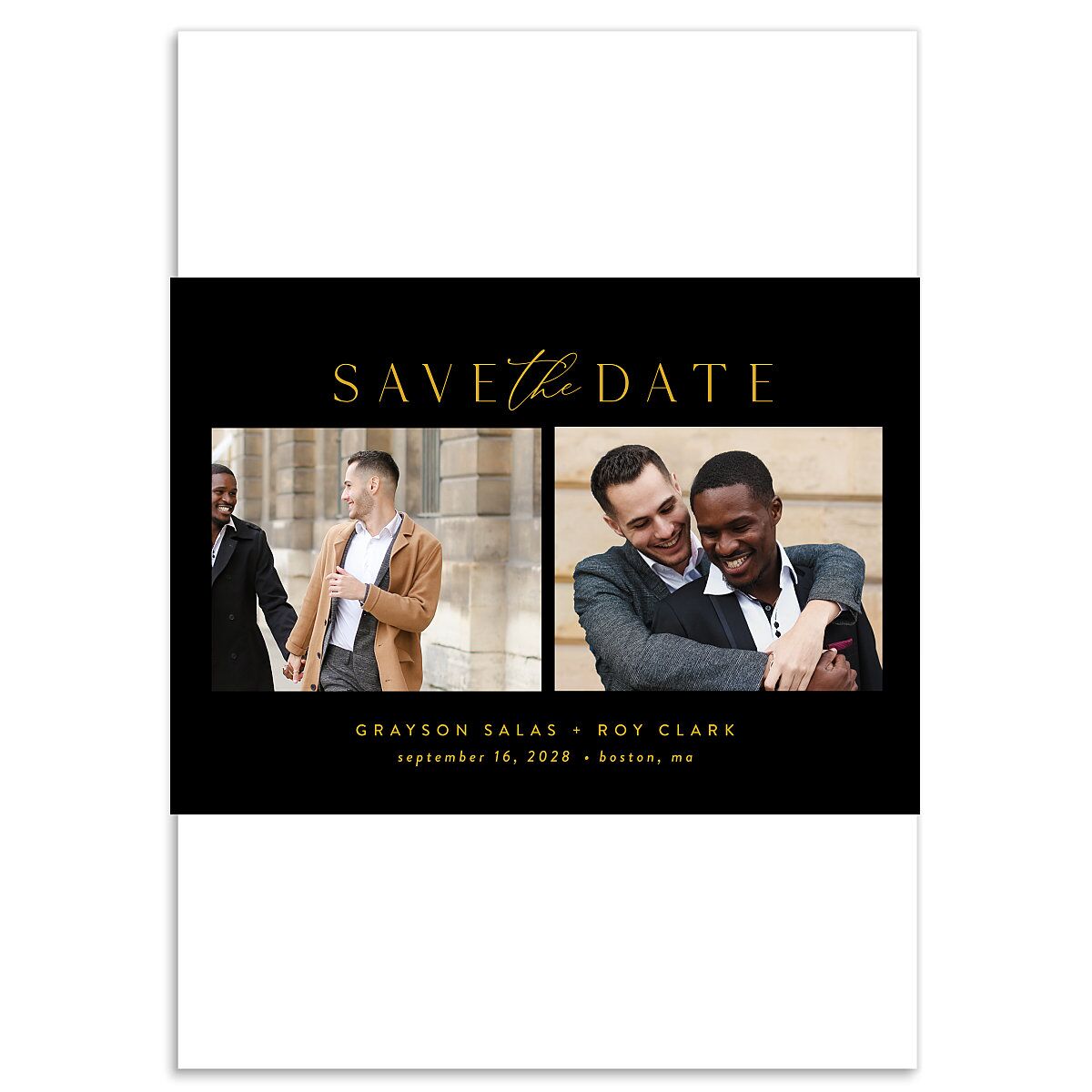 Elegant Grid Save the Date Cards