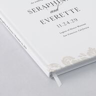 Elegant Damask Wedding Guest Book Pure White