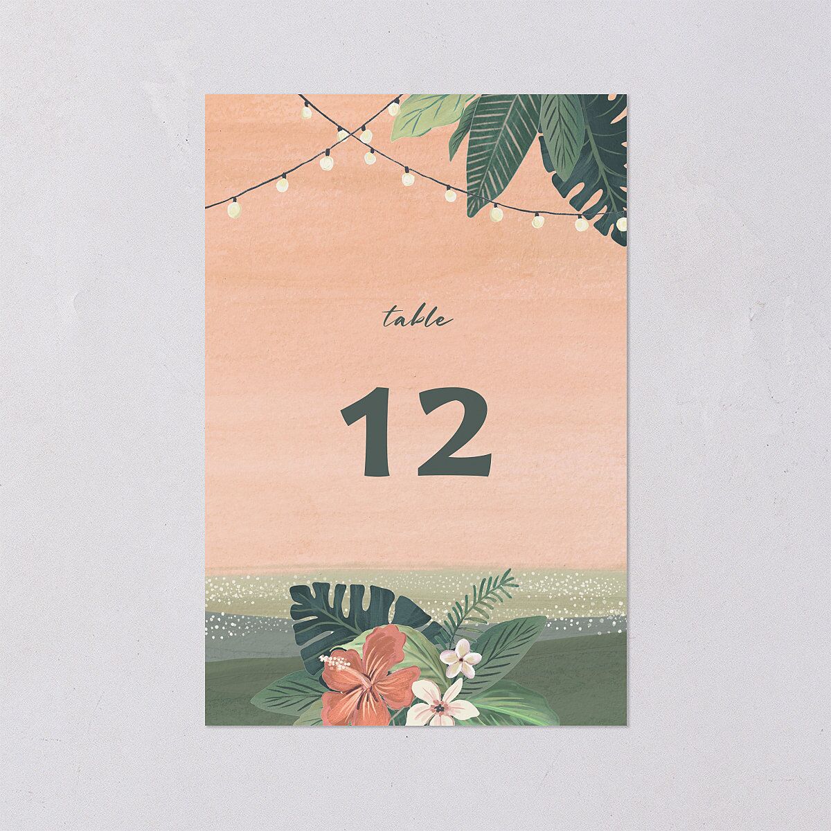 Vintage Hawaiian Island Table Numbers Eucalyptus Signature