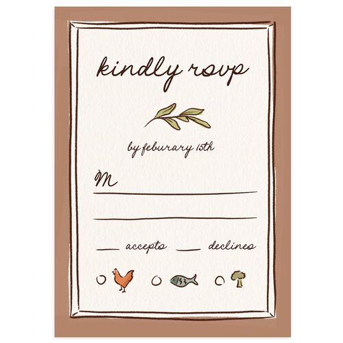Hand Drawn Tablescape Wedding Response Cards Camel Signature Standard