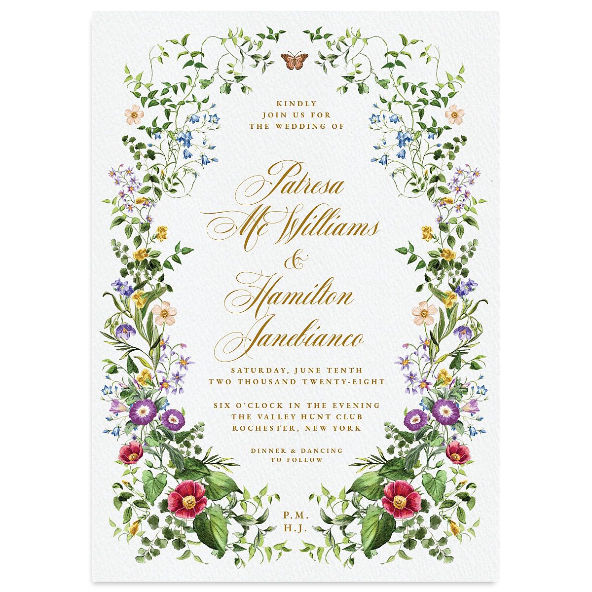 Opulent Garden Wedding Invitations
