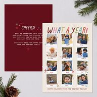 What a Year Photo Gallery Holiday Cards Maroon Signature Blank Standard