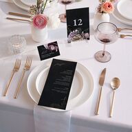 Modern Rose Place Cards Plum Signature