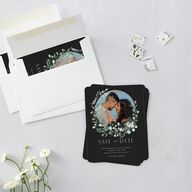 Eucalyptus Hoop Save The Date Magnets Charcoal Magnet Paper