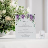Romantic Wisteria Menu Bended Tabletop Sign X-small Purple Petal Standard Plastic XS Tabletop Menu