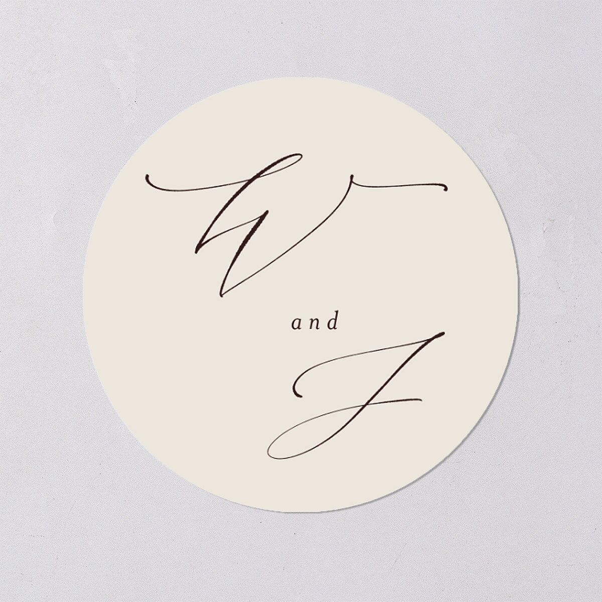 Western Valley Wedding Stickers Tan Circle